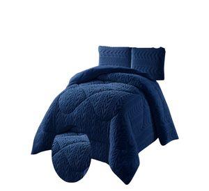 COBERTOR TEXTURIZADA DE INVIERNO DISEÑO 01 KING AZUL OSCURO