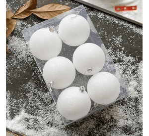 Pack X12 Esferas Navideñas Blancas Decoración Árbol Deco