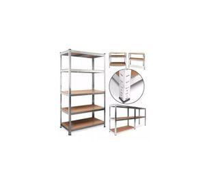Repisa Metálica Armable Mecano 180x90x40cm 350kg Plateado