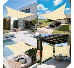 Lona Sombreadora Toldo Vela Permeable + Kit De Anclaje Jior 6x4mts