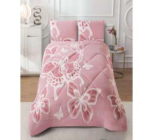 COBERTOR CON CHIPORRO DE JACQUERD CUTTING KING 250X270CM ROSA B8