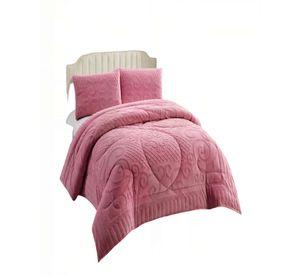 PLUMON CON TEXTURA DE RELIEVE  2 PLAZA COLOR ROSADO