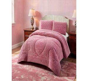 PLUMON CON TEXTURA DE RELIEVE  2 PLAZA COLOR ROSADO