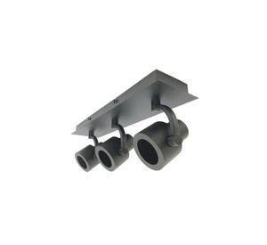 Foco Sobrepuesto Komo 3 Luces Negro Mate Gu10