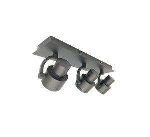 Foco Sobrepuesto Komo 3 Luces Negro Mate Gu10