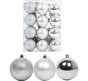Esferas Navidad Adornos De Navidad Decoracion Navideña Bolas Color Plateado 406