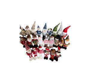 Pack x3 muñecos navideños pata larga pascuero, mono nieve azul