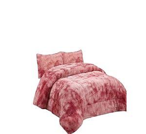 SET COBERTOR DE INVIERNO PELUDO 2 PLAZAS 230X250CM ROSA