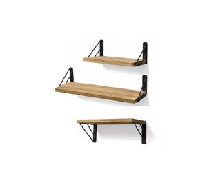 Repisas Flotantes de Madera Multipropósito Kit 3 Marrón Claro