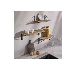Repisas Flotantes de Madera Multipropósito Kit 3 Marrón Claro