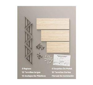 Repisas Flotantes de Madera Multipropósito Kit 3 Marrón Claro