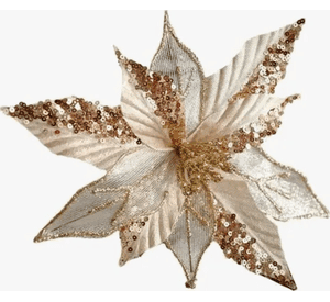 Pack 3 Flores Navideña Adornos Navidad Decoración Lentejuela
