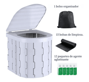 Carpa caseta baño vestidor portátil +inodoro azul