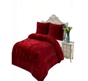 COBERTOR PELUDOS PREMIUM PLAZA Y MEDIA 180CM X 200CM COLOR BURDEO