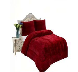 COBERTOR PELUDOS PREMIUM PLAZA Y MEDIA 180CM X 200CM COLOR BURDEO