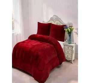 COBERTOR PELUDOS PREMIUM PLAZA Y MEDIA 180CM X 200CM COLOR BURDEO