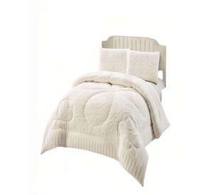 PLUMON PREMIUM CON TEXTURA DE RELIEVE  2 PLAZA COLOR BLANCO