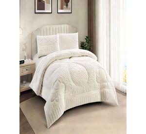 PLUMON PREMIUM CON TEXTURA DE RELIEVE  2 PLAZA COLOR BLANCO