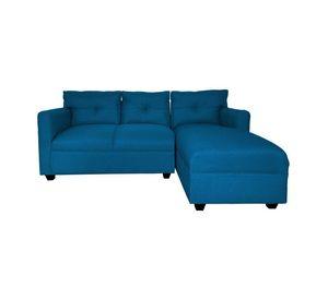 Seccional Mateo Chenille Azul Pata Plastica