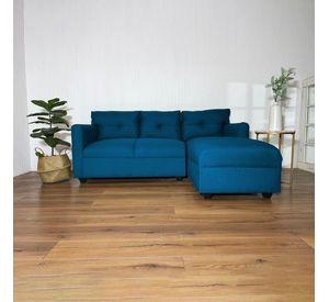 Seccional Mateo Chenille Azul Pata Plastica