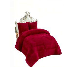 COBERTOR PELUDOS PREMIUM PLAZA Y MEDIA 180CM X 200CM COLOR BURDEO 2