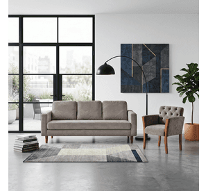 JUEGO DE LIVING 3-1 SOFA VENECIA 3C TELA VELVET + SITIAL KIEL TELA
