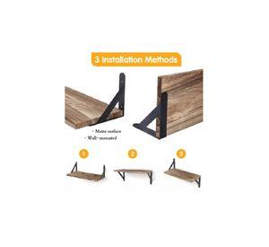 Repisas Flotantes de Madera Multipropósito Kit 4 Café