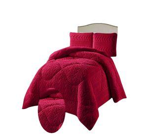 COBERTOR DE INVERNO TEXTURIZADA DISEÑO 01 PLAZA Y MEDIA ROJO