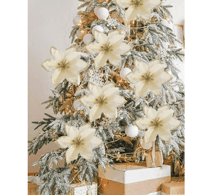 10 Flores Navideñas Artificiales Mini Adornos De Navidad