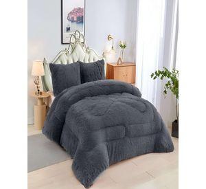 COBERTOR PELUDO CON CHIPORRO 2 PLAZAS 230X250CM GRIS O