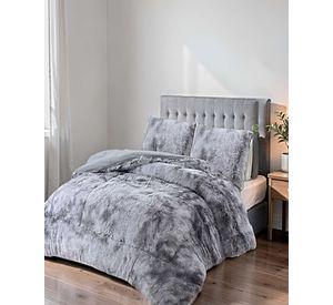 SET COBERTOR DE INVIERNO PELUDO 2 PLAZAS 230X250CM GRIS CLARO