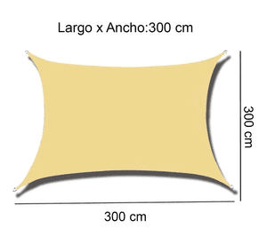 Parasol impermeable 3x3 beige