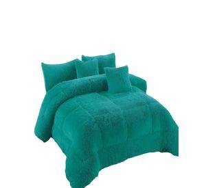 COBERTOR PELUDOS 2 PLAZAS 230CM X 250CM COLOR VERDE