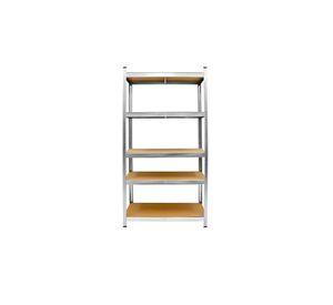 Pack 2 Estantes Metálicos Oficina 180x90x40cm Organizador Aspor Plateado 5 Niveles