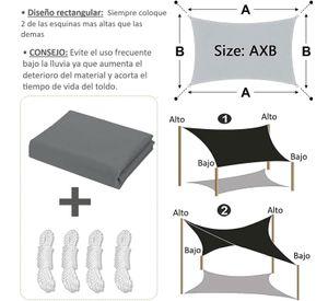 Lona Sombreadora Toldo Vela Permeable + Kit De Anclaje Jior 5x2mts