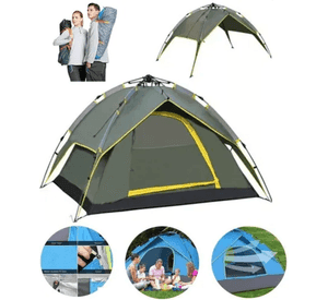 Carpa automática 4 personas doble capa verde