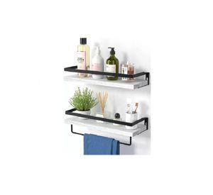 Repisas Flotantes de Madera Modernas Kit 2 Blanco