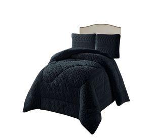 COBERTOR DE INVERNO TEXTURIZADA DISEÑO 01 PLAZA Y MEDIA NEGRO