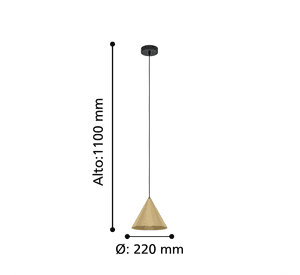 LAMPARA DE COLGAR NARICES NEGRO E27 1X40W