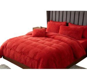Cobertor Invierno Con Chiporro Rojo 2plazas+fundas Alm+funda Coji