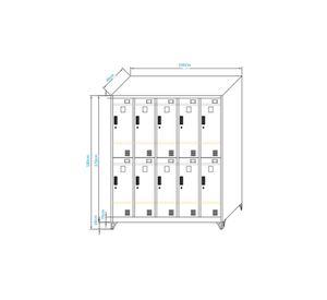 Locker 5 Cuerpos 10 Casilleros 180x150x45cm