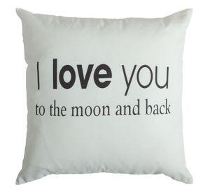 Cojin Mas Funda Decorativa Palabras De Amor I 45x45 Cm Blanco