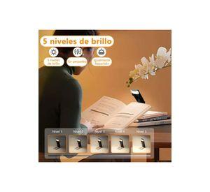 Luz de lectura recargable USB para libros, color negro