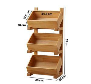 Estante De Madera Maciza 3 Niveles Cocina Exhibicion