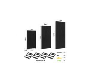 Repisas Flotantes de Madera Multipropósito Kit 4 Negro