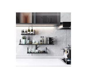 Repisas Flotantes de Madera Multipropósito Kit 4 Negro