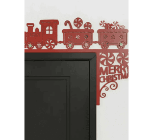 Decoración de Marco de Puerta Tren navideño