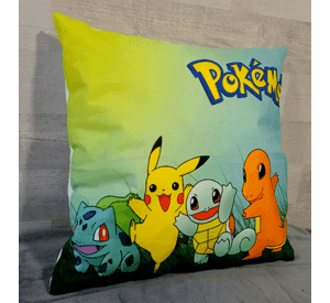 Cojín Felpa 45x45 cm De Pikachu Charmander Bulbasaur Squirtle