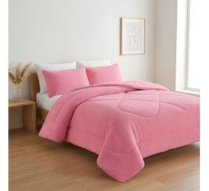 PLUMON INVIERNO 2 PLAZA 230CM X 250CM COLOR ROSADO