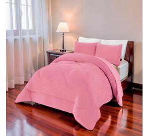 PLUMON INVIERNO 2 PLAZA 230CM X 250CM COLOR ROSADO